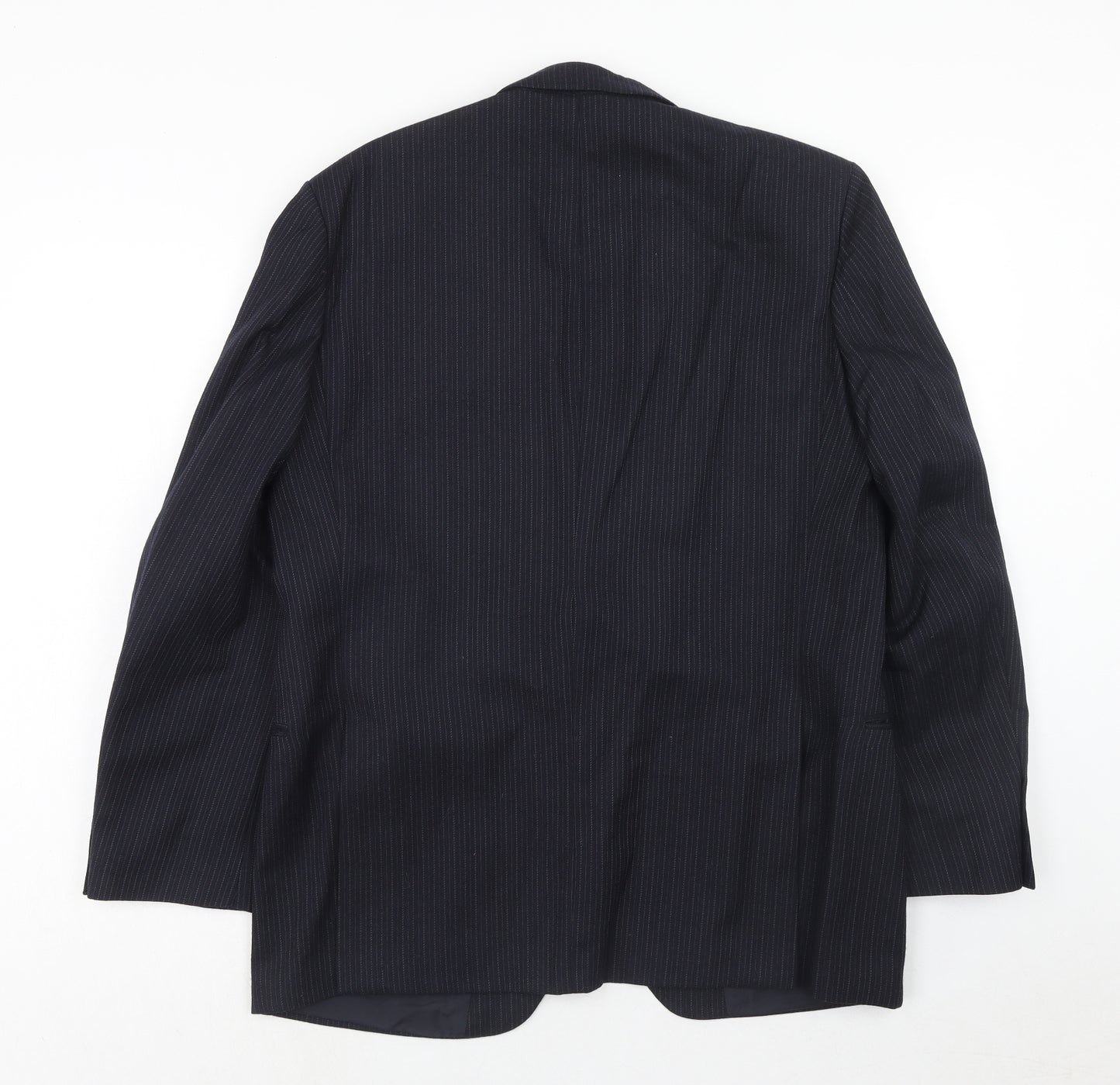 st Michael Mens Blue Striped Wool Jacket Suit Jacket Size 42 Regular