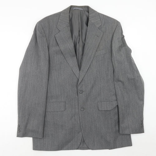 SCOTT Mens Grey Striped Wool Jacket Suit Jacket Size 40 Regular