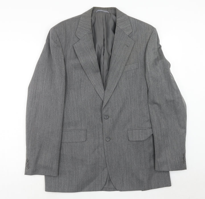 SCOTT Mens Grey Striped Wool Jacket Suit Jacket Size 40 Regular