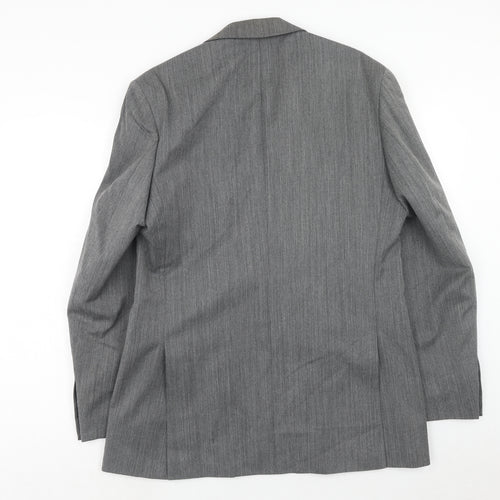 SCOTT Mens Grey Striped Wool Jacket Suit Jacket Size 40 Regular