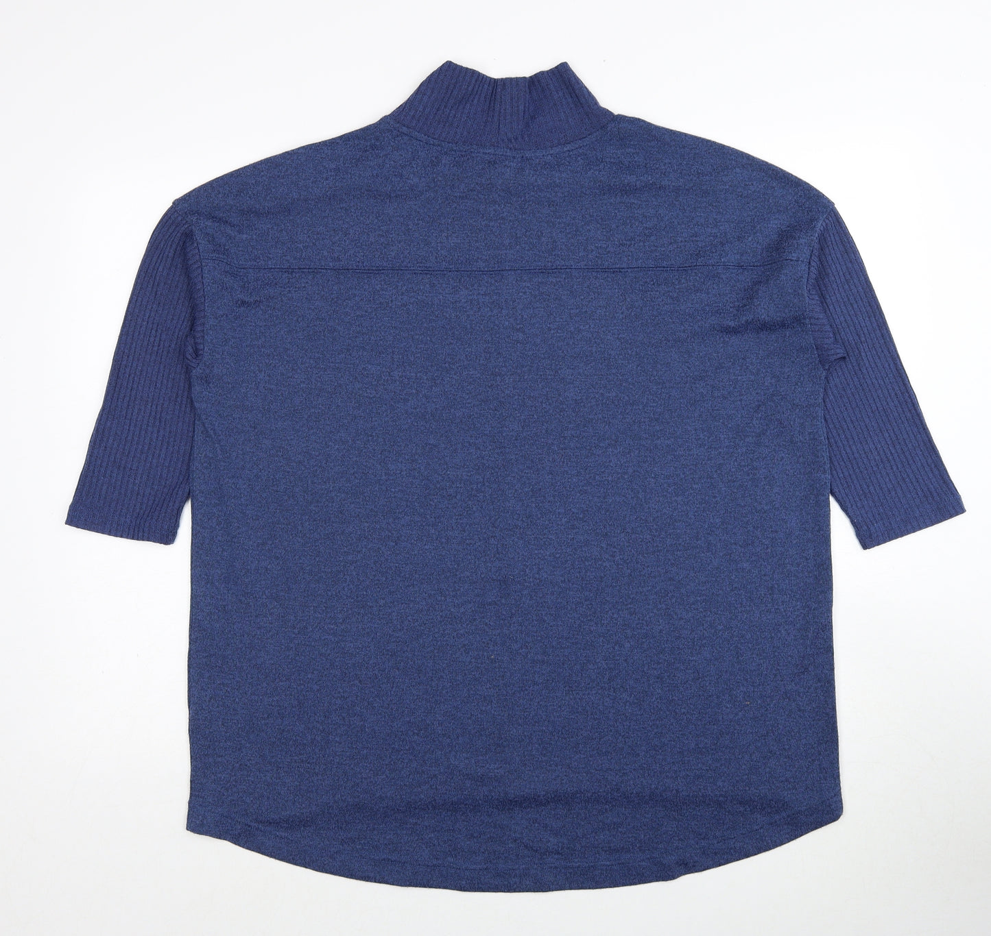 Marks and Spencer Womens Blue High Neck Polyester Pullover Jumper Size 16