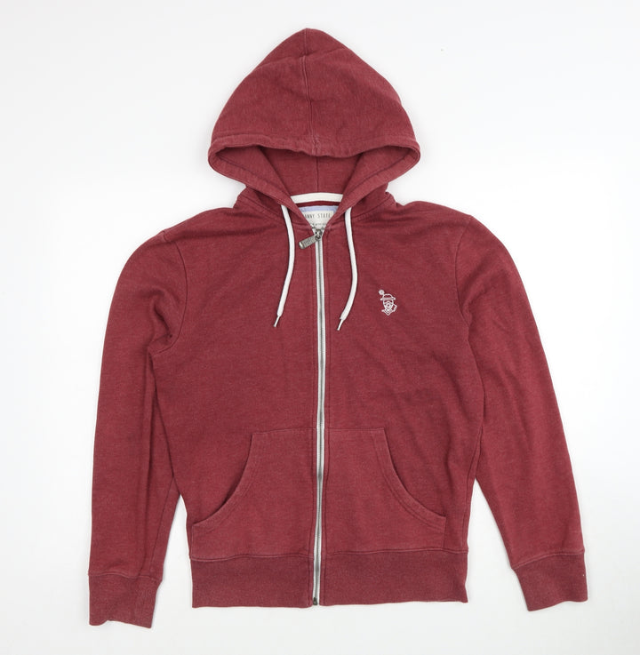 Nanny State Mens Red Cotton Full Zip Hoodie Size S