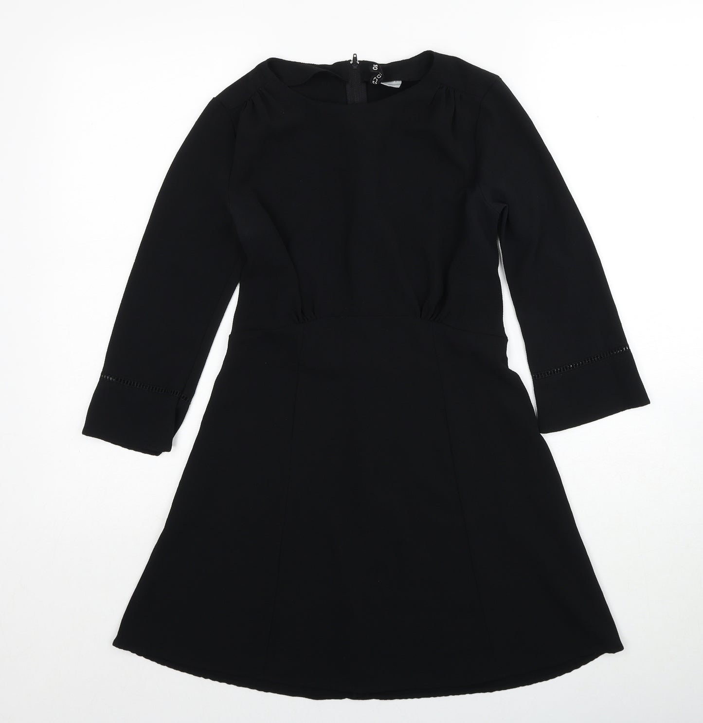 Divided by H&M Womens Black Polyester A-Line Size 10 Round Neck Zip