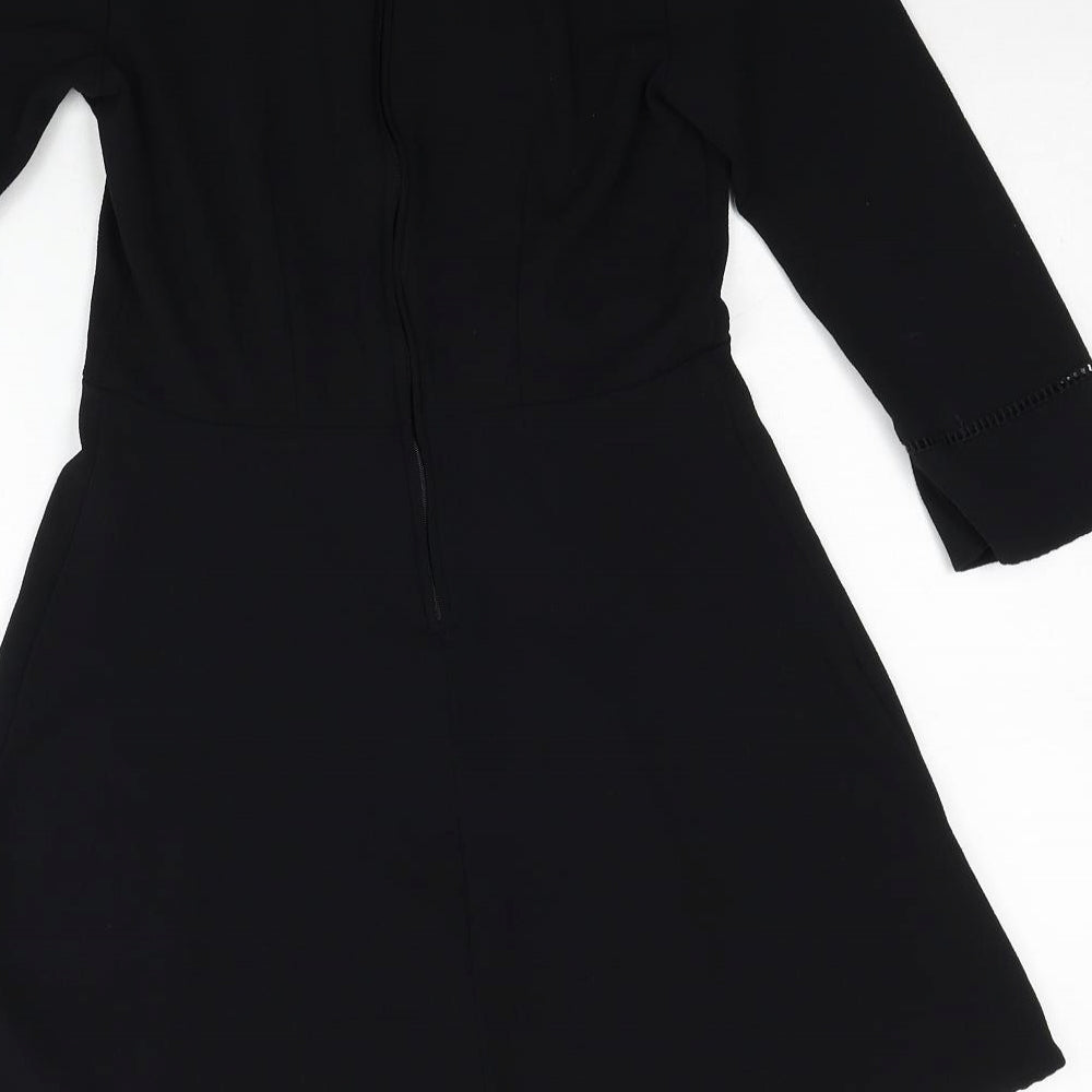 Divided by H&M Womens Black Polyester A-Line Size 10 Round Neck Zip
