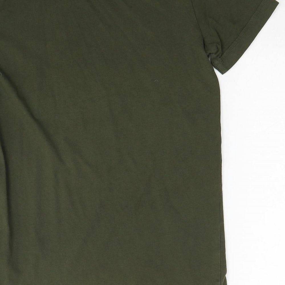 PUMA Boys Green Cotton Basic T-Shirt Size 11-12 Years Round Neck Pullover