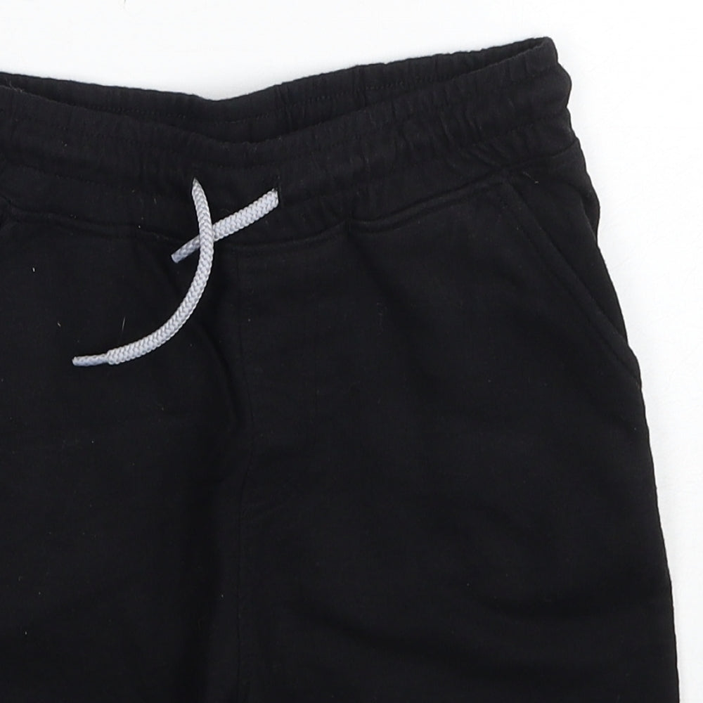 Urban Outlaws Boys Black Cotton Sweat Shorts Size 8-9 Years Regular Drawstring