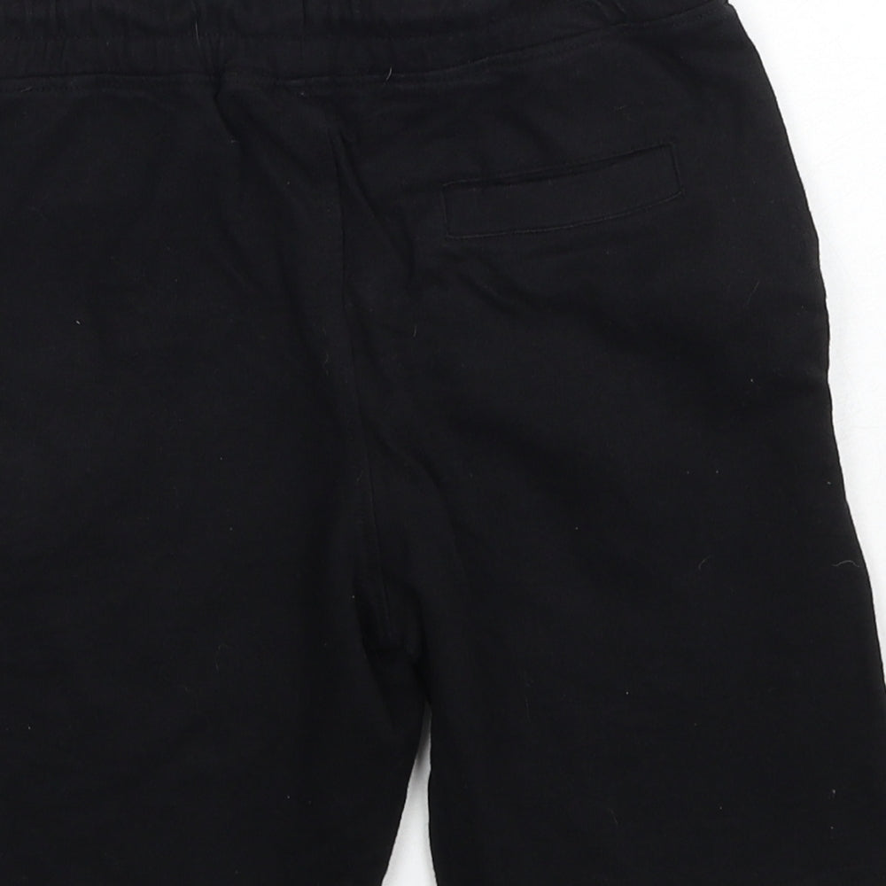 Urban Outlaws Boys Black Cotton Sweat Shorts Size 8-9 Years Regular Drawstring