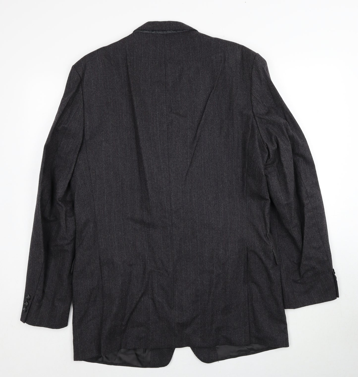 Marks and Spencer Mens Grey Striped Wool Jacket Suit Jacket Size 42 Regular