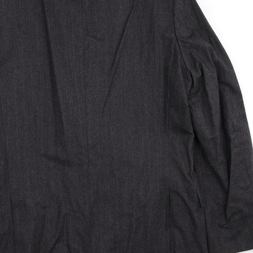 Marks and Spencer Mens Grey Striped Wool Jacket Suit Jacket Size 42 Regular