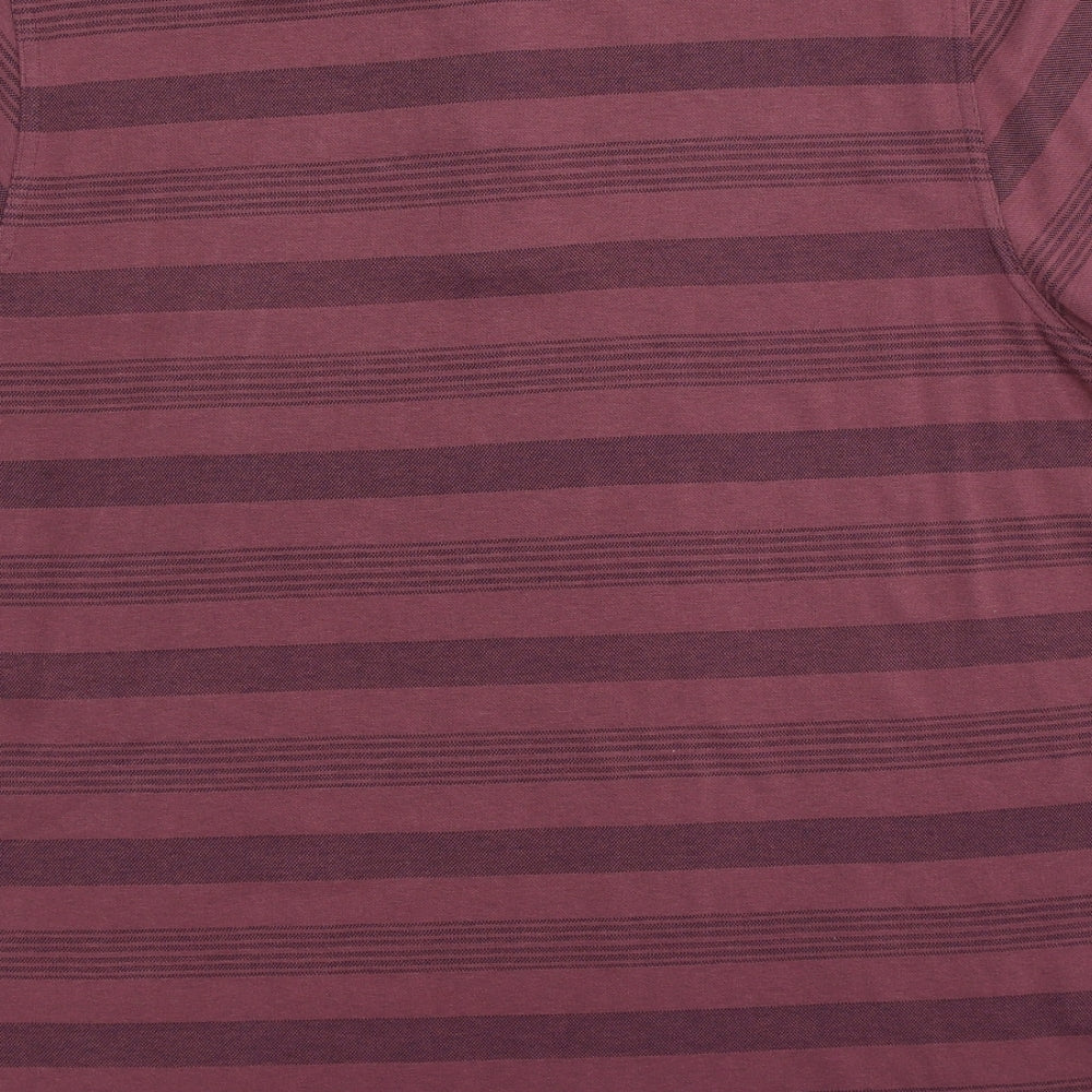 Matalan Mens Red Striped Viscose Polo Size L Collared Pullover