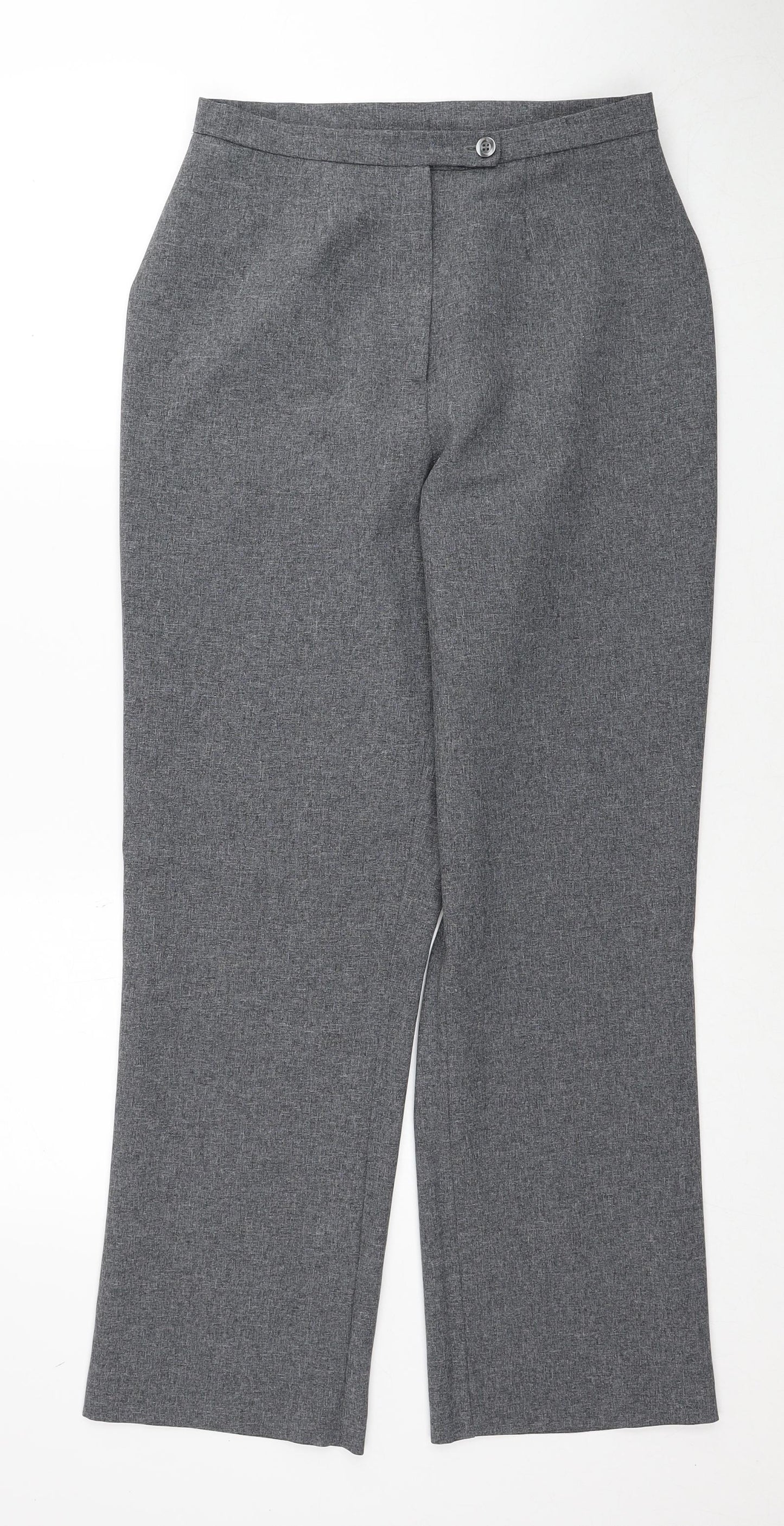 Modern Classics Womens Grey Polyester Trousers Size 12 Regular Zip