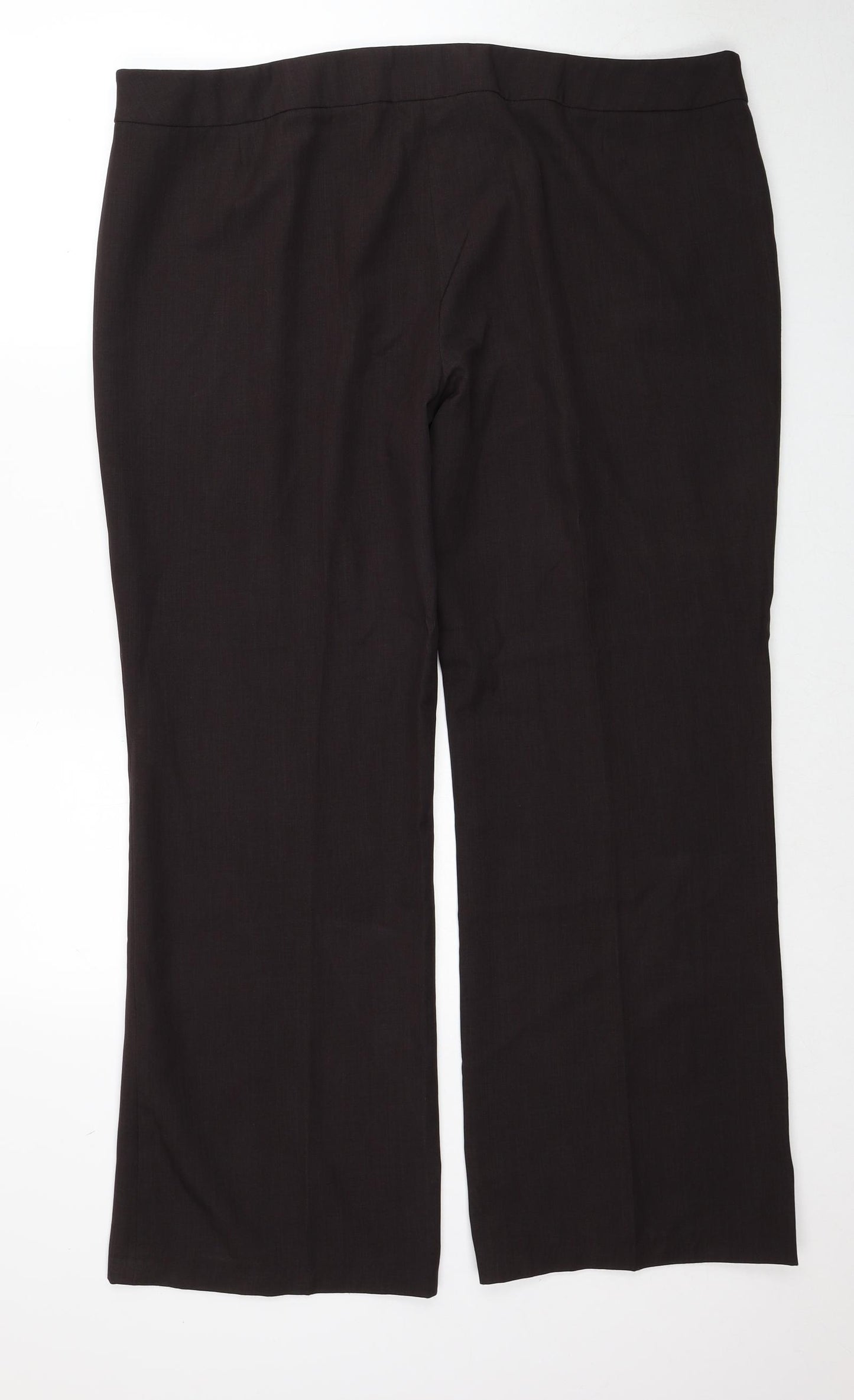 George Womens Brown Polyester Trousers Size 22 Regular Zip