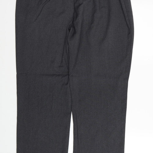 Papaya Womens Grey Polyester Trousers Size 14 Regular Zip