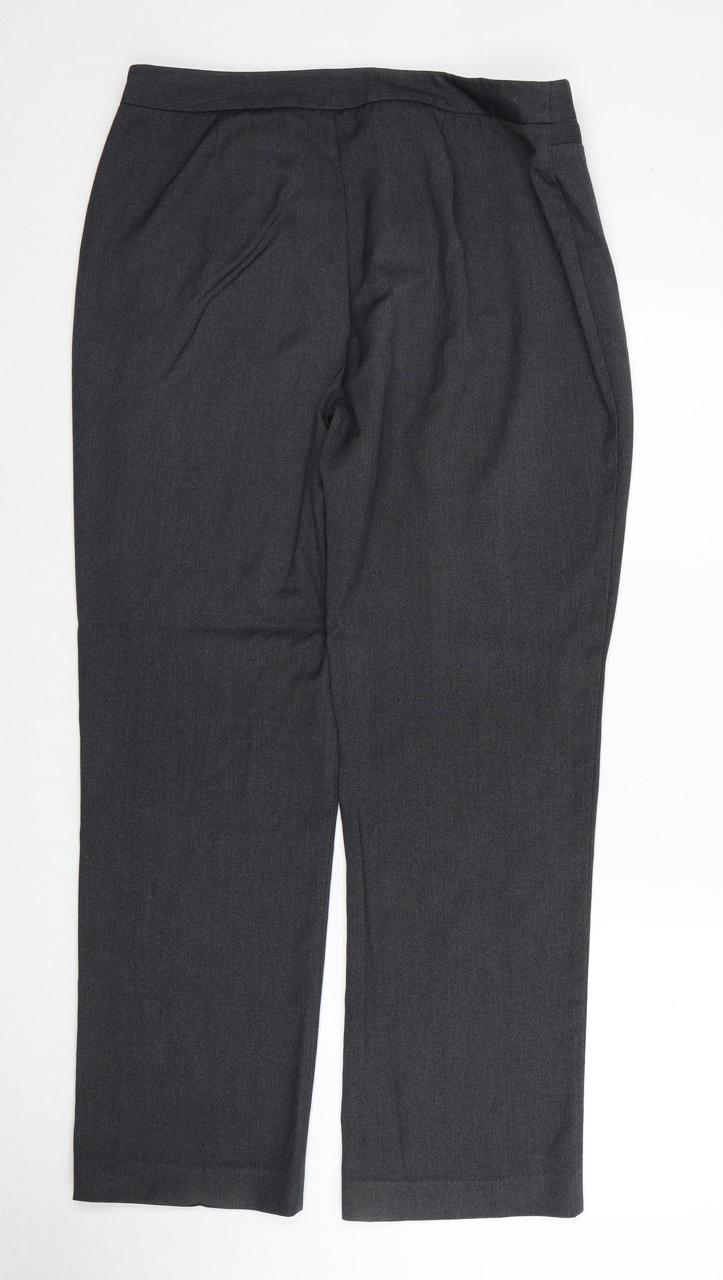 Papaya Womens Grey Polyester Trousers Size 14 Regular Zip