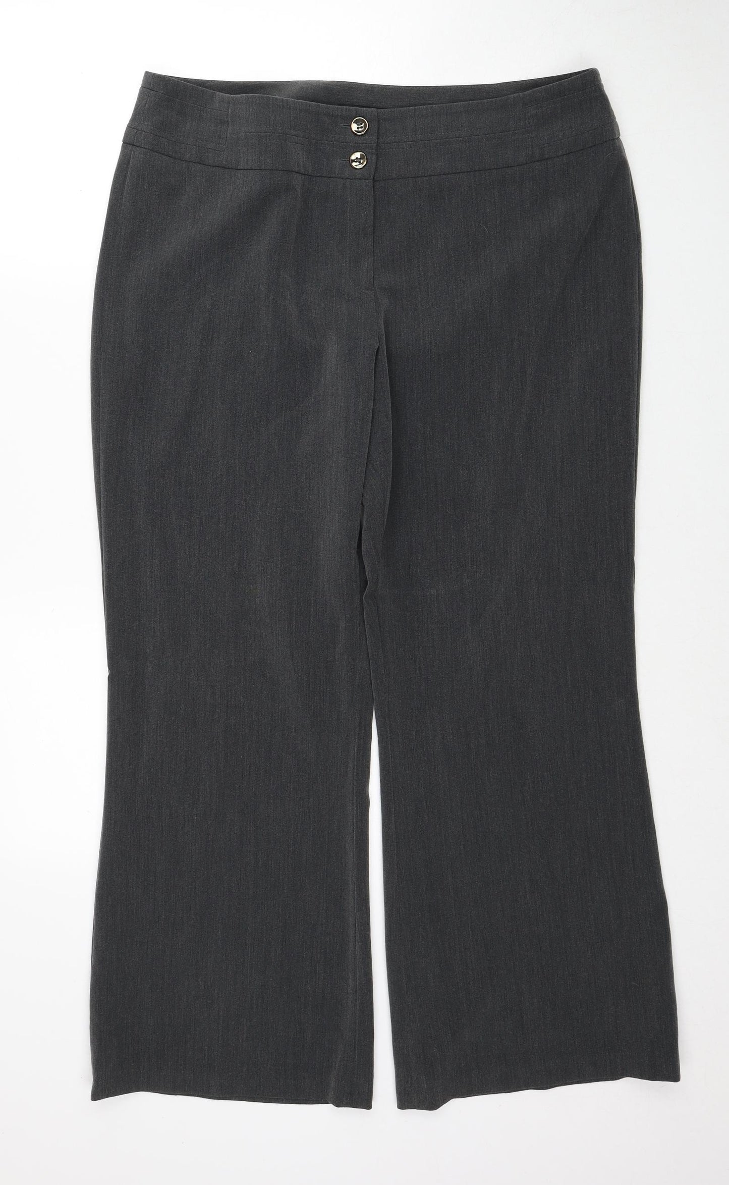 Debenhams Womens Grey Polyester Trousers Size 16 Regular Zip