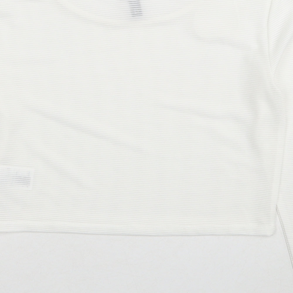 Divided by H&M Womens White Polyester Cropped T-Shirt Size M Boat Neck