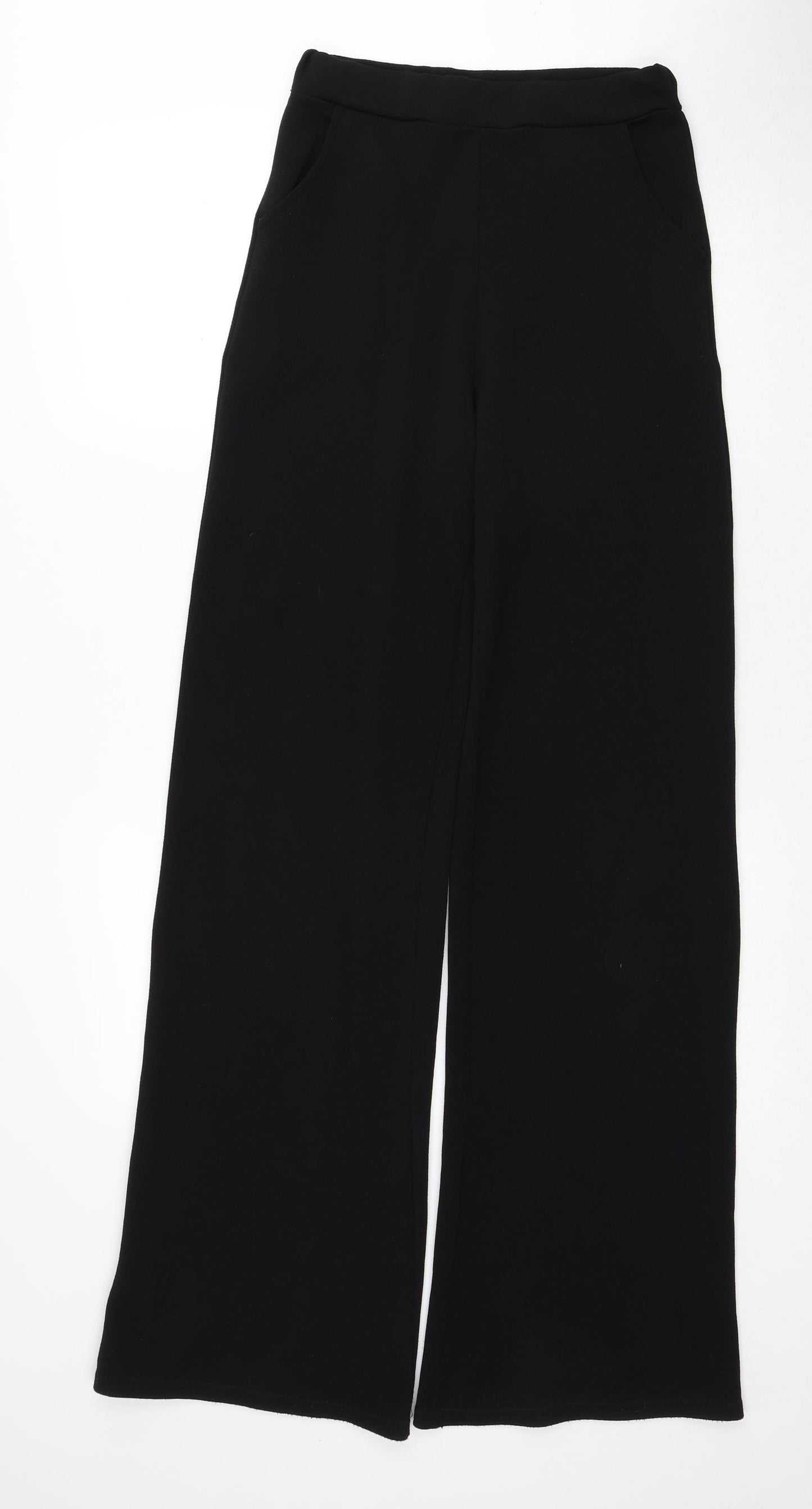 Boohoo Womens Black Polyester Trousers Size 8 Regular