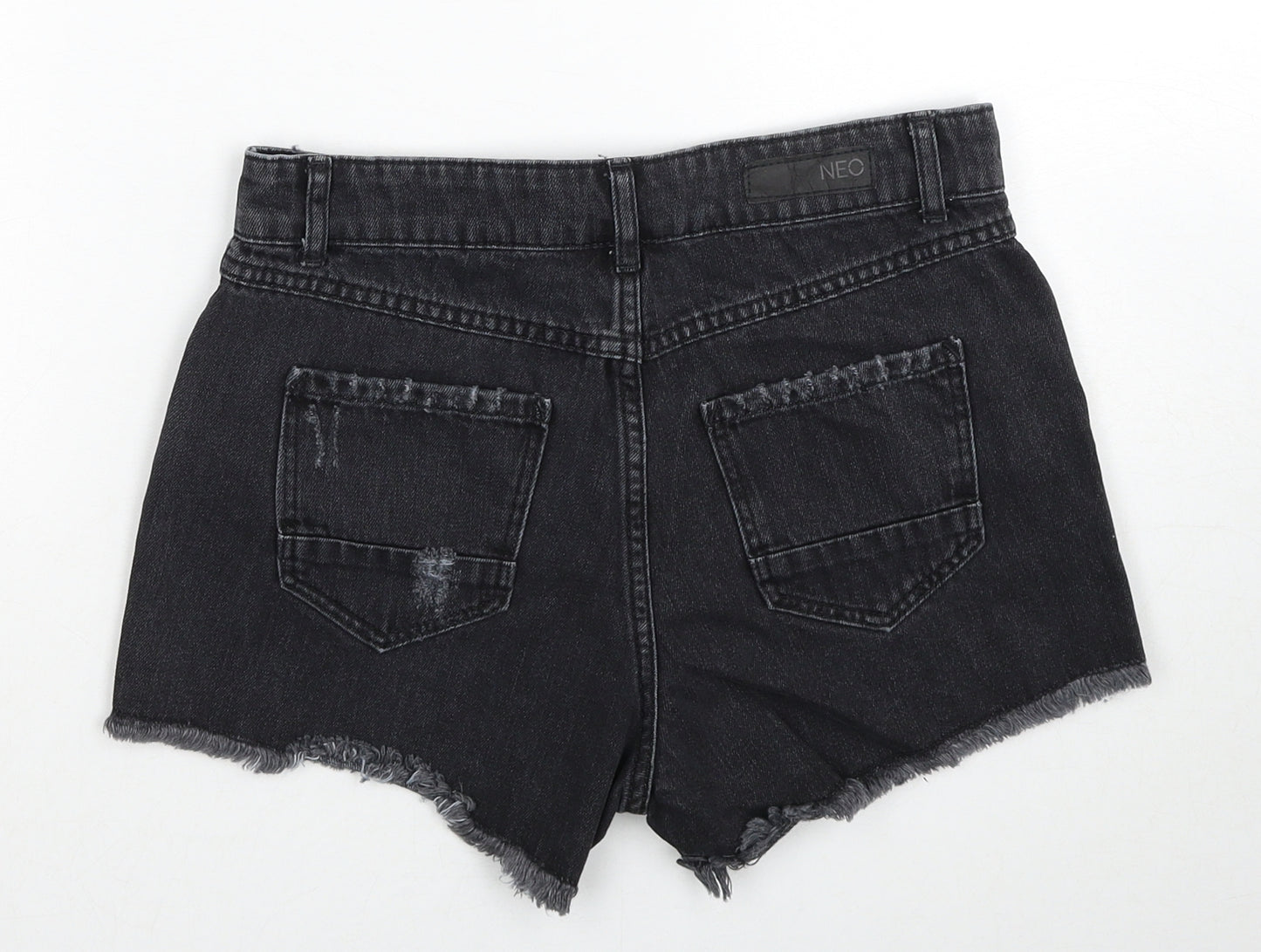 adidas Womens Black Cotton Hot Pants Shorts Size 25 in Regular Zip