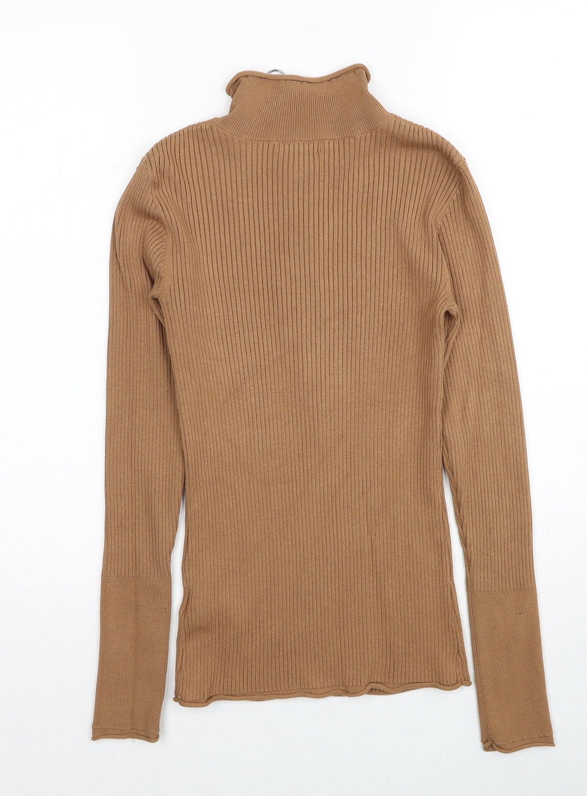 H&M Womens Brown High Neck Viscose Pullover Jumper Size XS