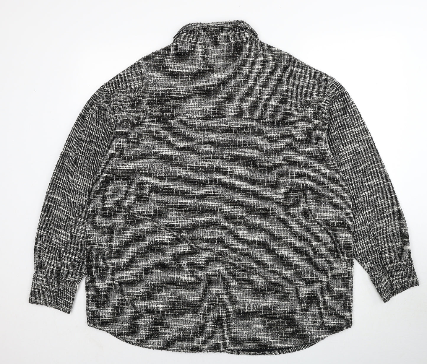 H&M Womens Black Geometric Jacket Size L Snap