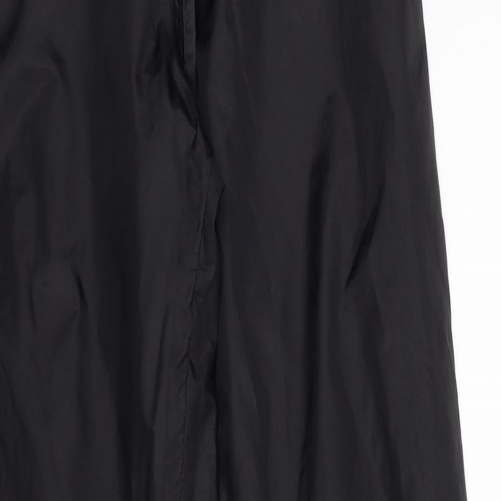 DECATHLON Womens Black Polyester Rain Trousers Trousers Size 2XS L30 in Regular Drawstring