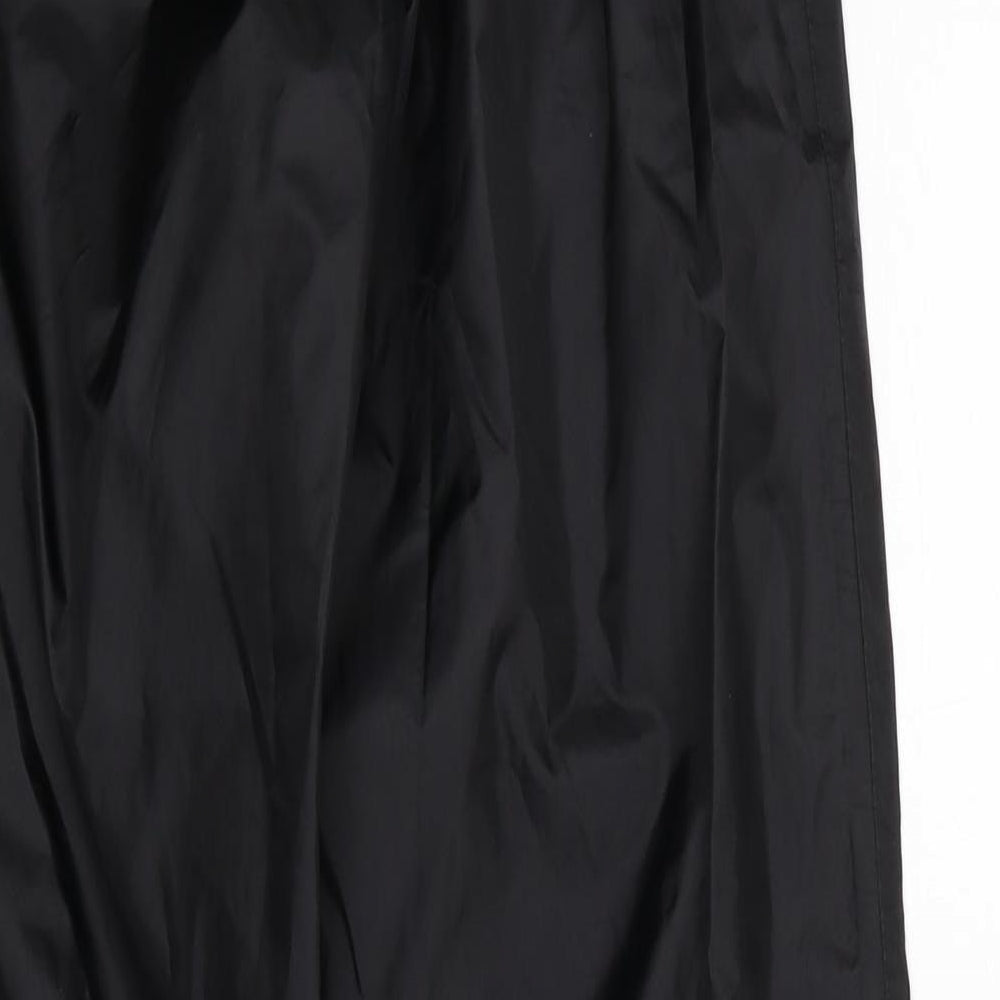 DECATHLON Womens Black Polyester Rain Trousers Trousers Size 2XS L30 in Regular Drawstring