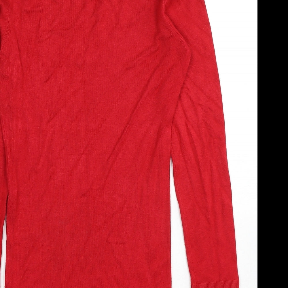 Atmosphere Womens Red Roll Neck Viscose Pullover Jumper Size 10