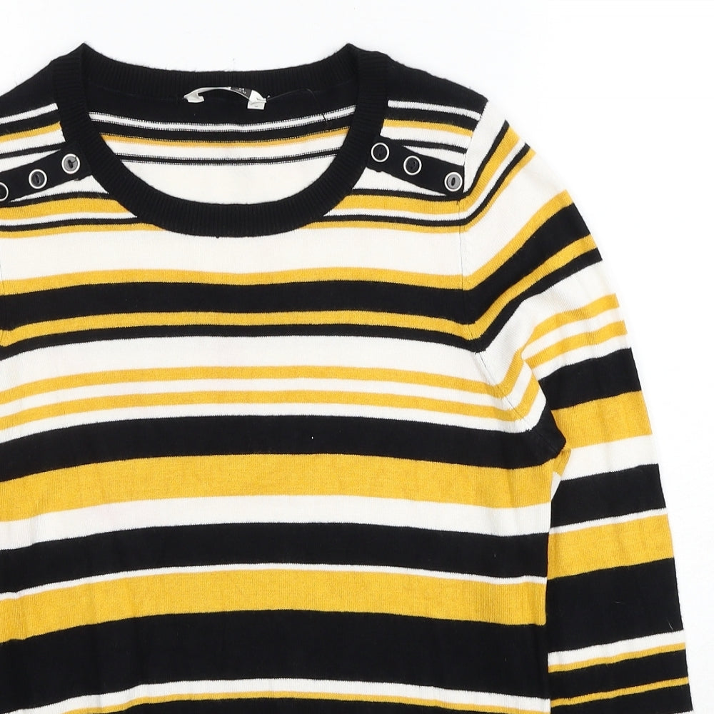 PEP&CO Womens Multicoloured Round Neck Polka Dot Viscose Pullover Jumper Size 14