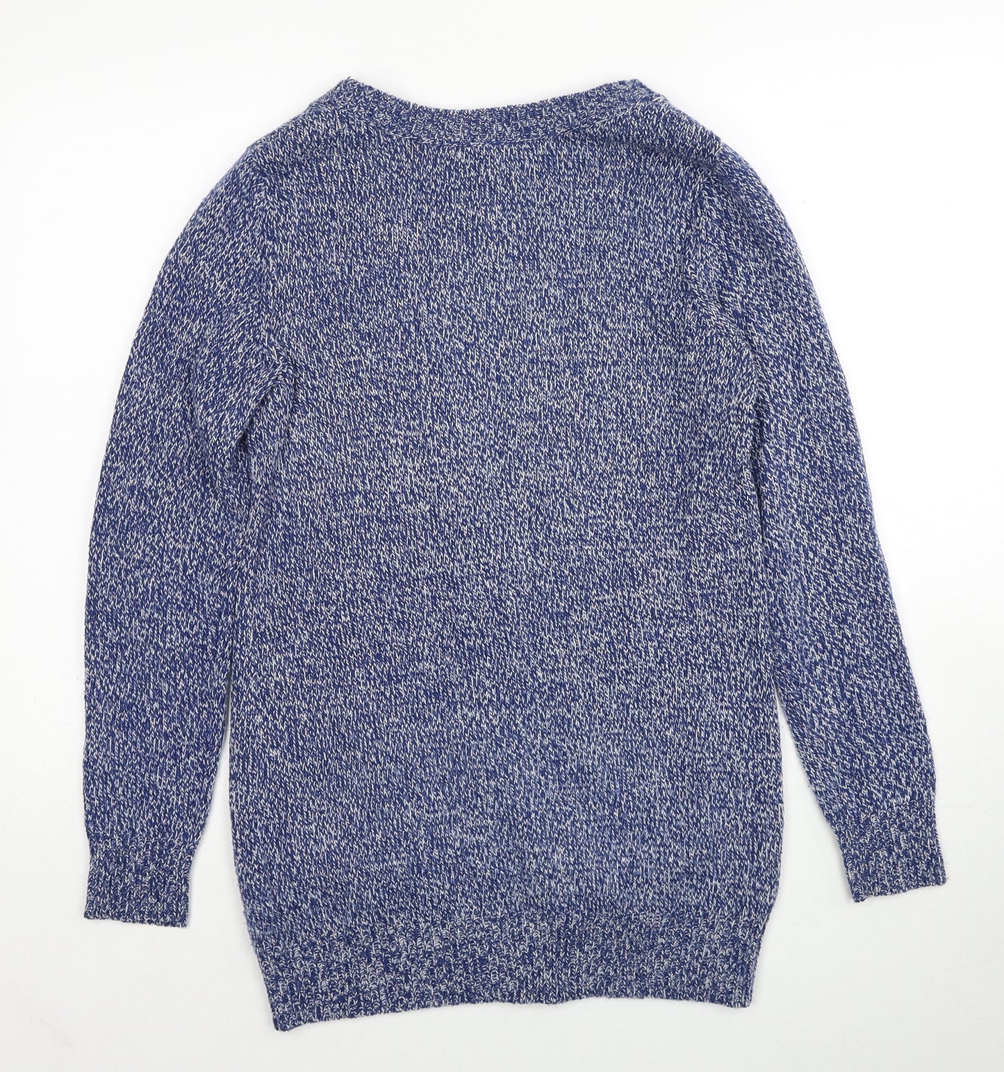 Divided by H&M Womens Blue V-Neck Acrylic Cardigan Jumper Size 8