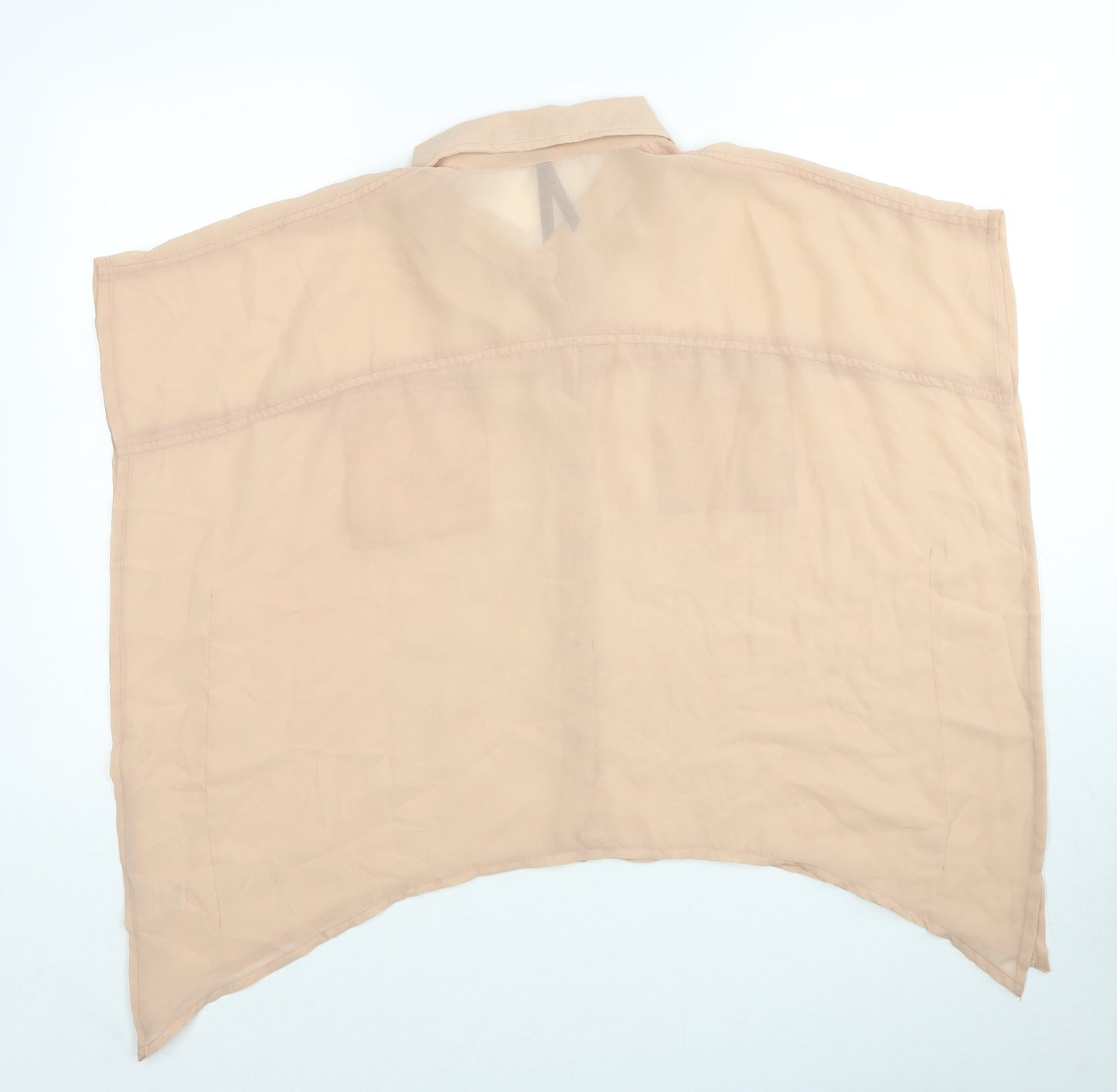 Influence Womens Beige Polyester Basic Button-Up Size 14 Collared