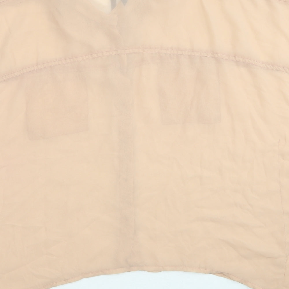 Influence Womens Beige Polyester Basic Button-Up Size 14 Collared