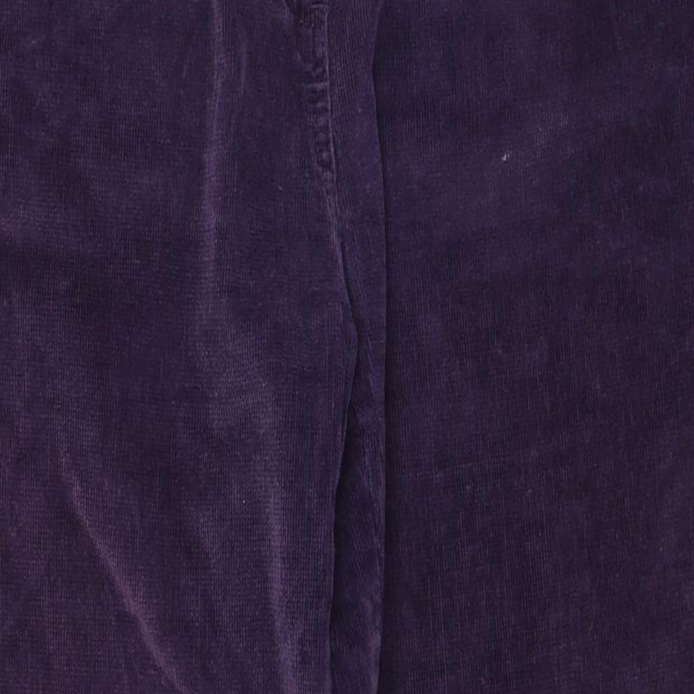 DASH Womens Purple Cotton Trousers Size 14 Regular Zip
