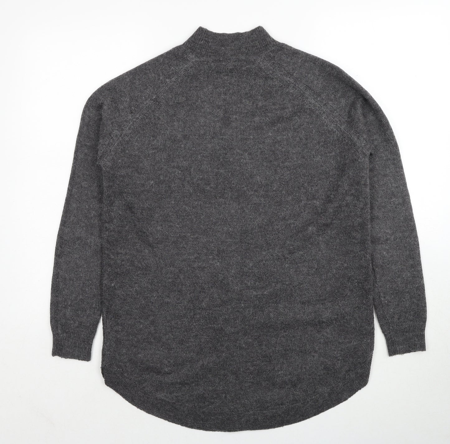 NEXT Womens Grey Mock Neck Acrylic Pullover Jumper Size M