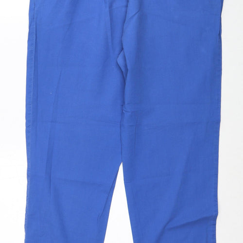 Preworn Womens Blue Cotton Trousers Size 18 Regular