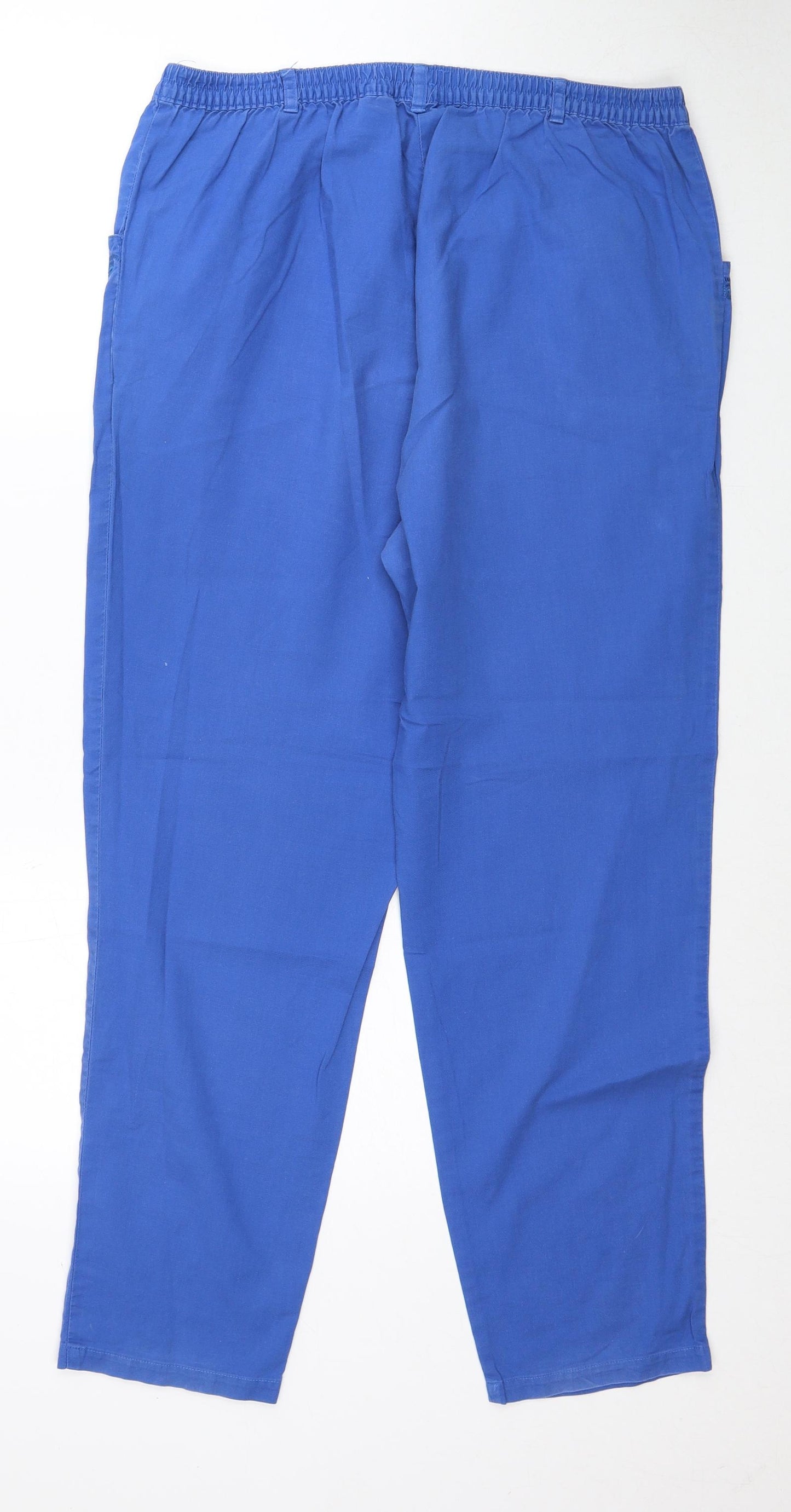 Preworn Womens Blue Cotton Trousers Size 18 Regular
