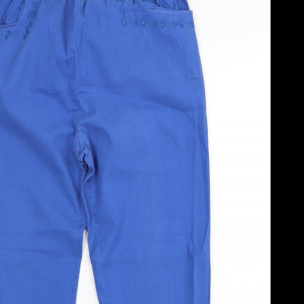 Preworn Womens Blue Cotton Trousers Size 18 Regular