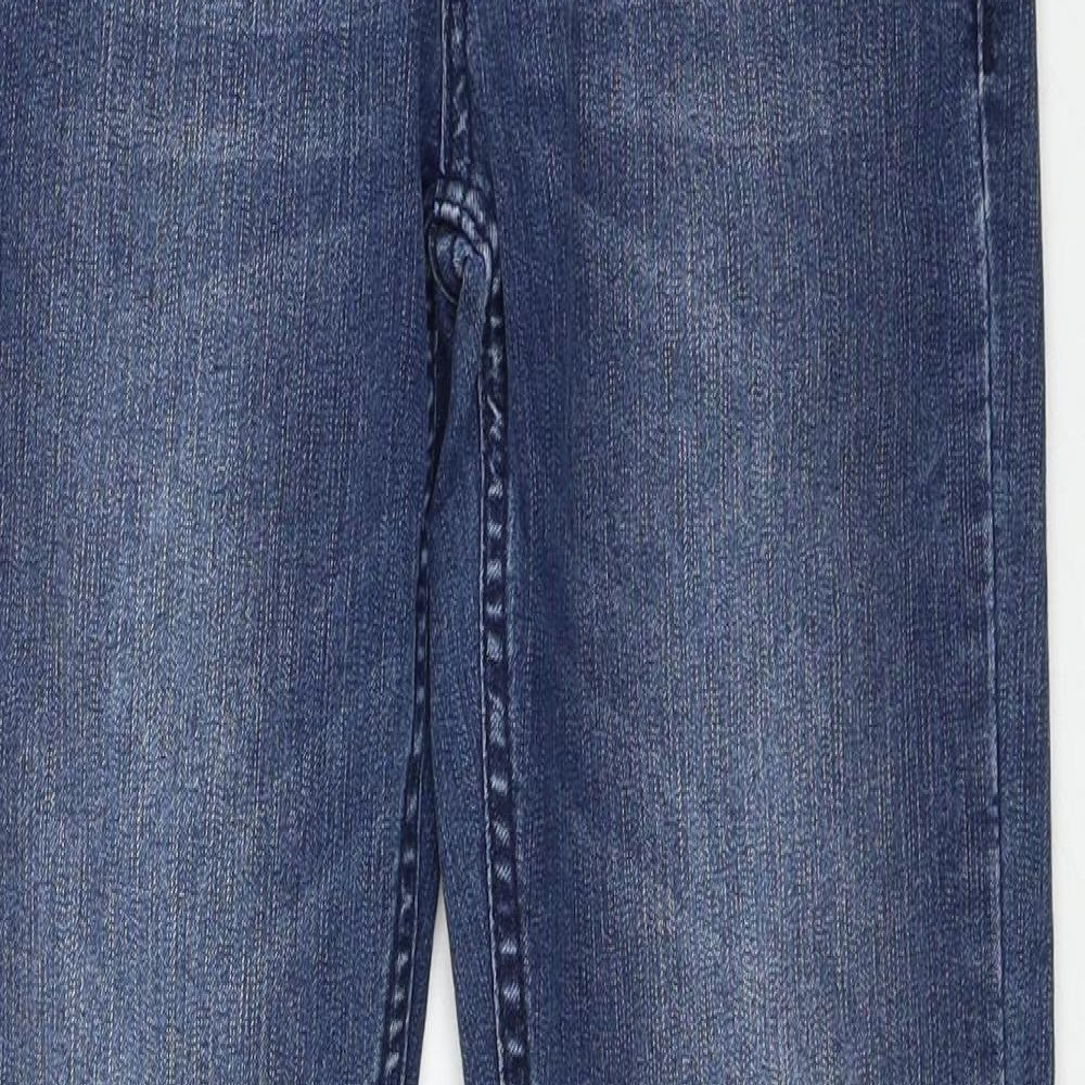 Index Womens Blue Cotton Bootcut Jeans Size 10 Regular Zip