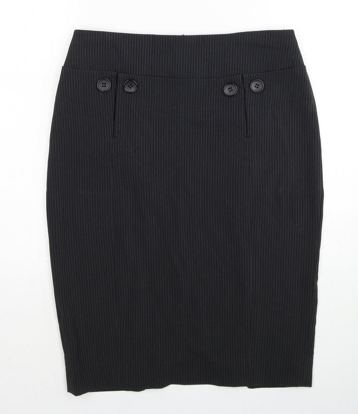 MK One Womens Grey Striped Polyester Straight & Pencil Skirt Size 8 Zip
