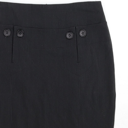 MK One Womens Grey Striped Polyester Straight & Pencil Skirt Size 8 Zip