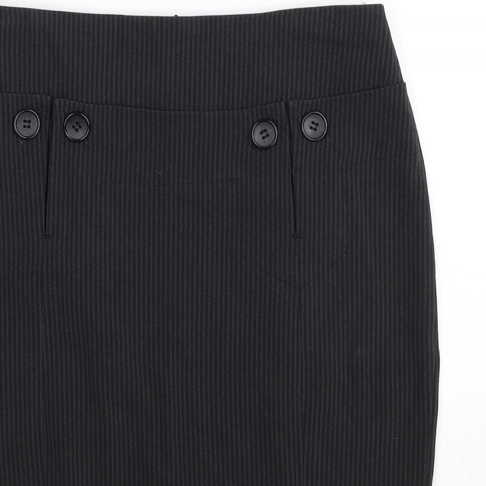 MK One Womens Grey Striped Polyester Straight & Pencil Skirt Size 8 Zip