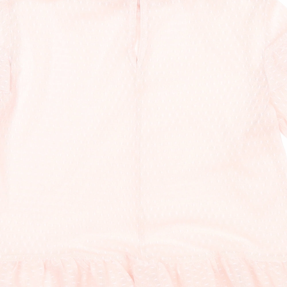 Miss Selfridge Womens Pink Polyester Basic Blouse Size 8 Mock Neck