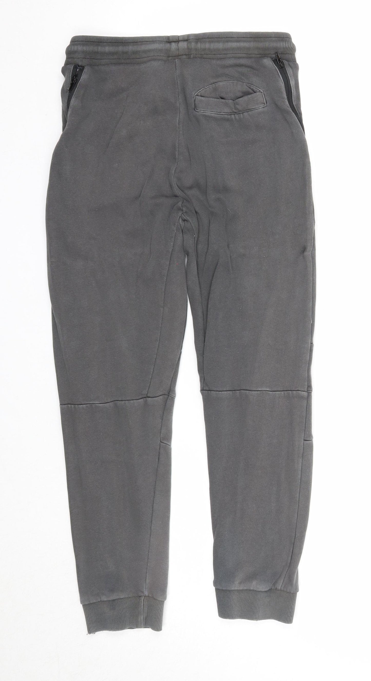 F&F Boys Grey Cotton Jogger Trousers Size 9-10 Years Regular Drawstring