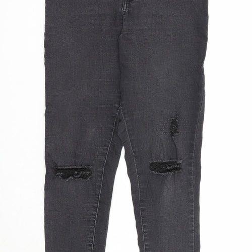 Topshop Womens Black Cotton Skinny Jeans Size 28 in L30 in Regular Zip