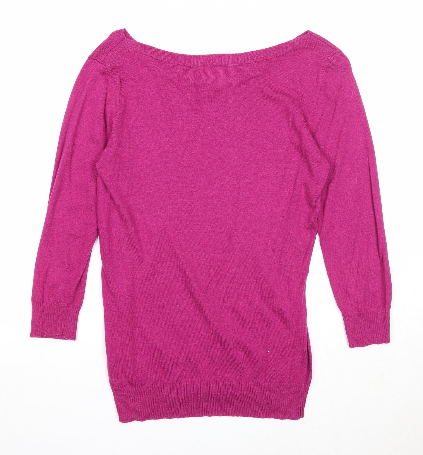 NEXT Womens Purple Boat Neck Cotton Pullover Jumper Size 12