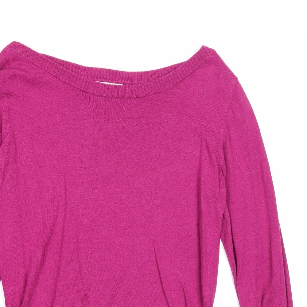 NEXT Womens Purple Boat Neck Cotton Pullover Jumper Size 12