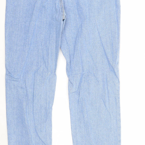 ASOS Mens Blue Cotton Straight Jeans Size 32 in L36 in Regular Zip