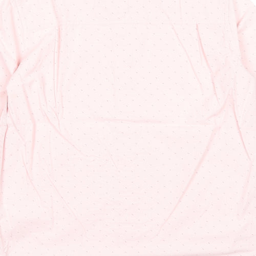 Place Mens Pink Geometric Cotton Button-Up Size 14 Collared Button