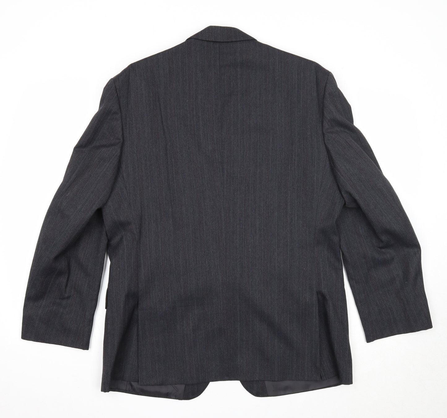 Pin Stripe Mens Black Striped Polyester Jacket Suit Jacket Size 42 Regular