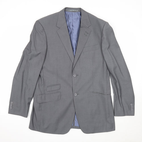 NEXT Mens Grey Polyester Jacket Suit Jacket Size 40 Regular