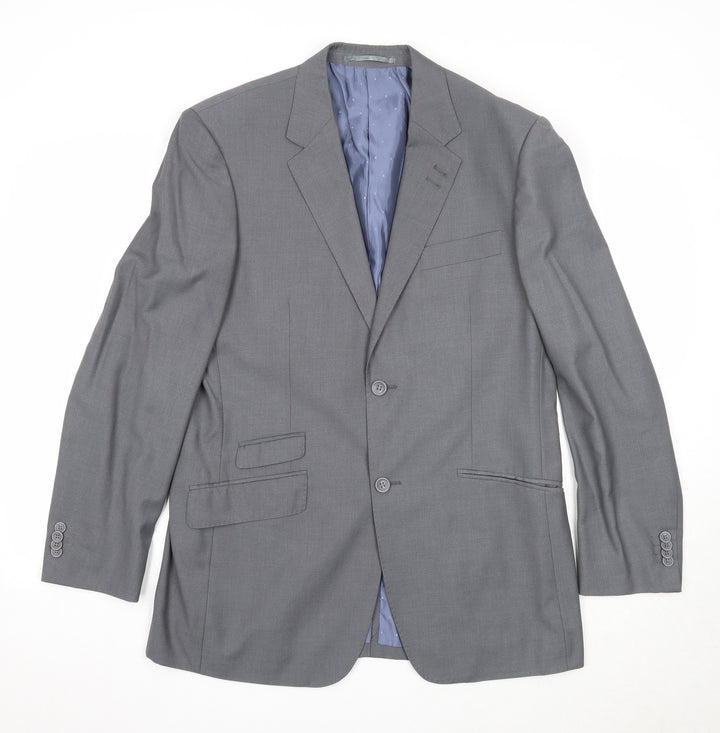 NEXT Mens Grey Polyester Jacket Suit Jacket Size 40 Regular